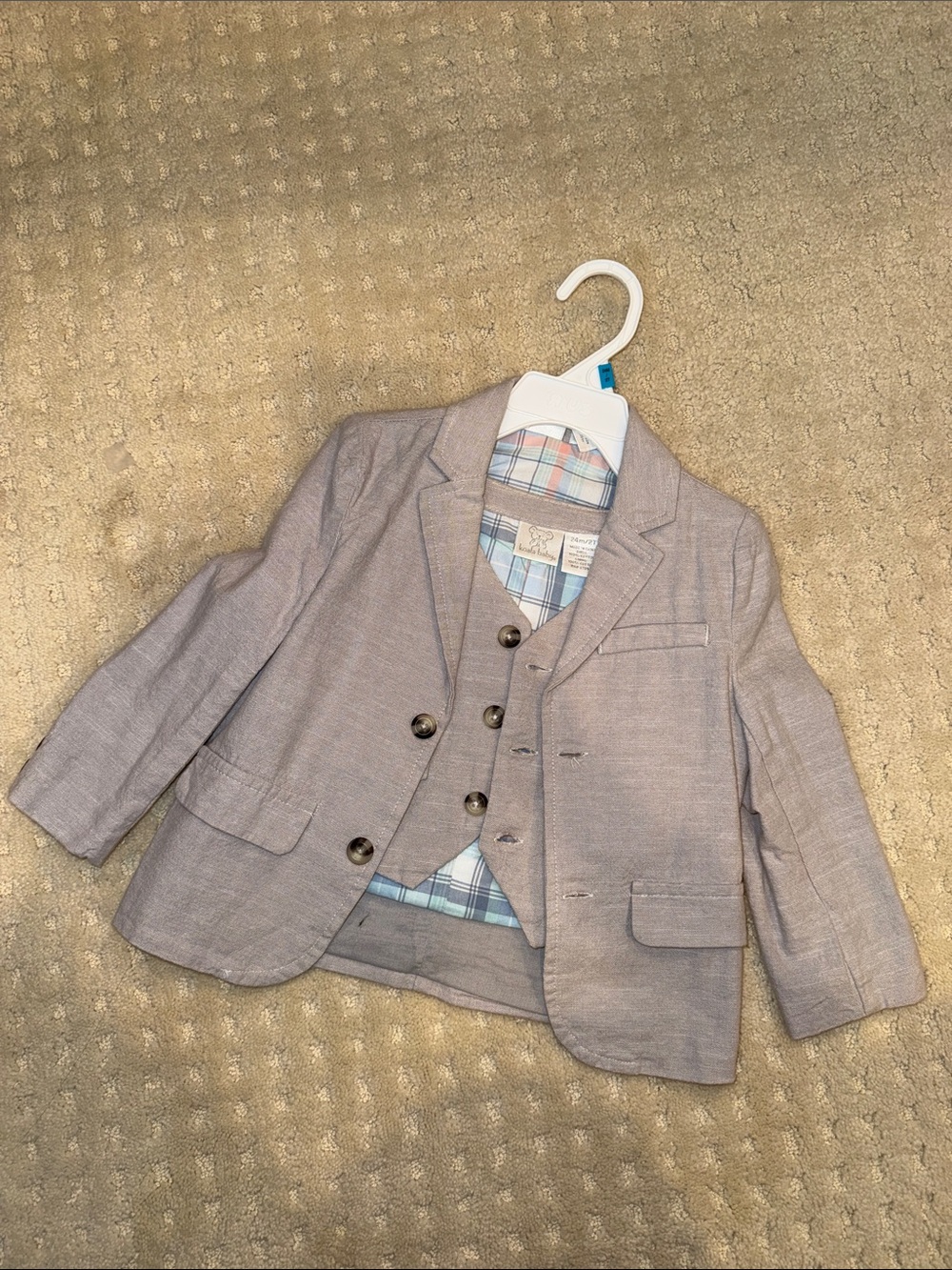 Children's Light Gray Blazer & Vest Set